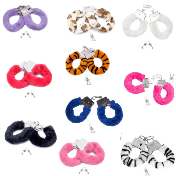 Algema De Metal Em Pelúcia Cuffs - sortida